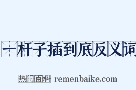 一杆子插到底反义词是什么意思的图片